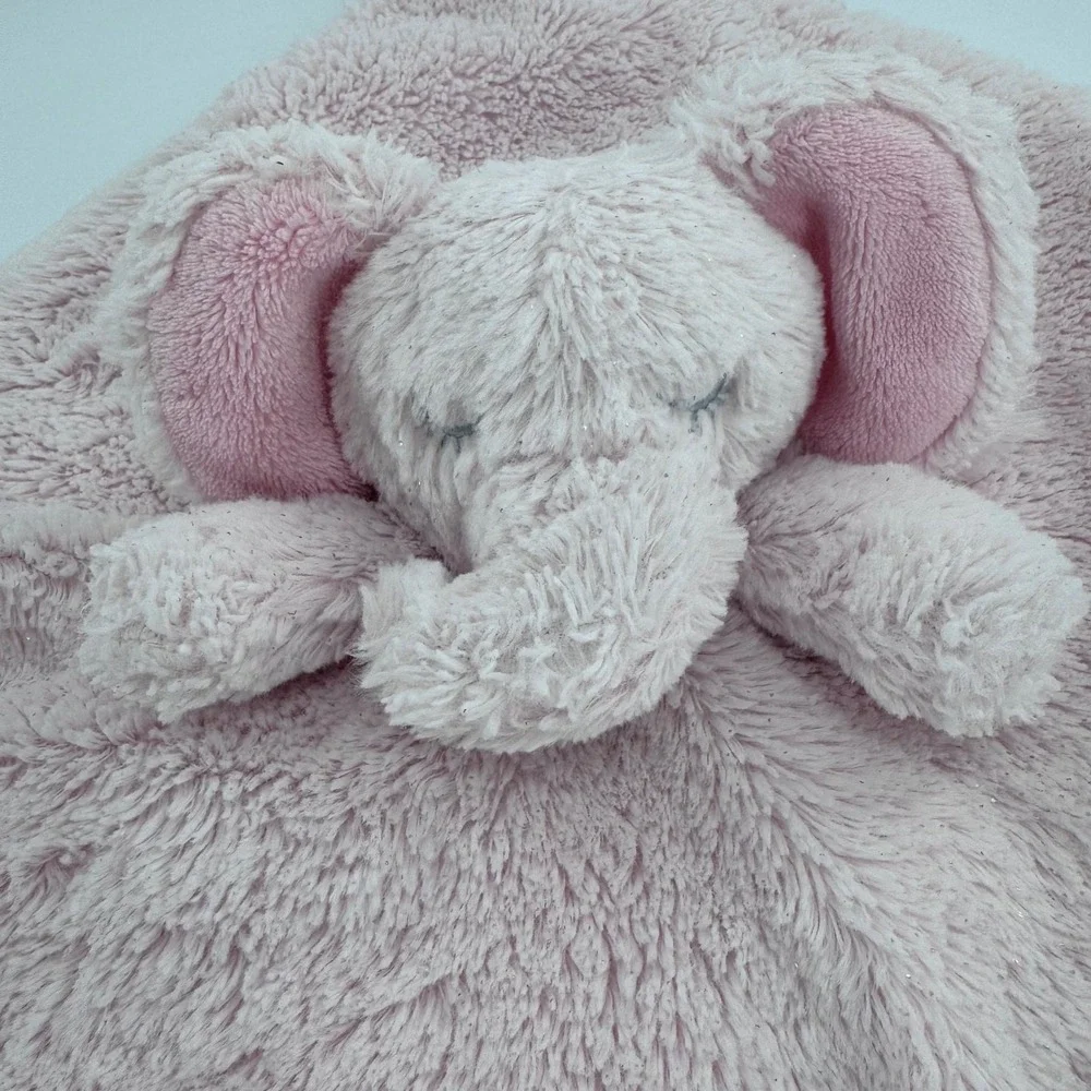 Just Born Elephant Security Blanket Kids Pink Plush Lovey‎ Stuffed Plush Toy